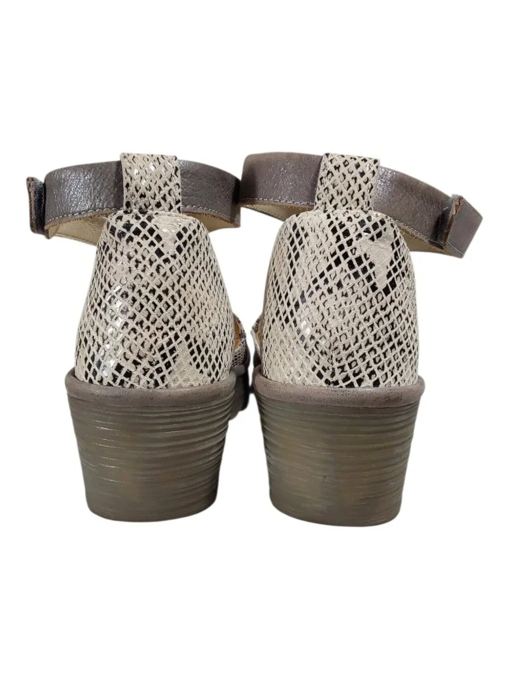 Fly London Yosi Snakeskin Trend Wedge Strap Comfort Sandal Chic/Edgy/Boho 8 (39)
